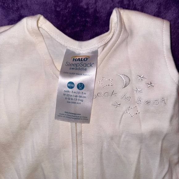 Two (2) HALO 100% Cotton Sleepsack Swaddles NB, 0-3M - Picture 3 of 8